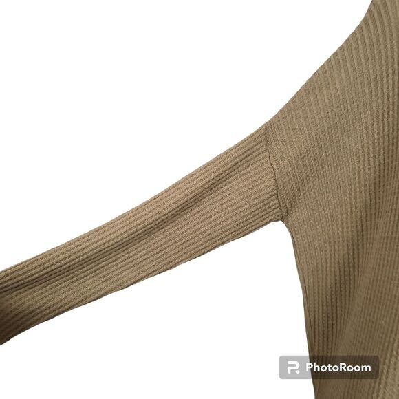 ZENANA Size Small Dark Green Cozy Brushed Oversized Thermal Waffle Knit Sweater - Picture 6 of 11